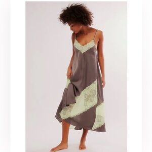 FREE PEOPLE Women’s First Date Maxi Slip Dress Butterfly Combo S NWOT